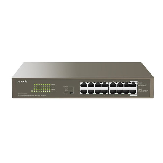 Tenda TEG1116P-16-150W-EU commutateur réseau Non-géré Gigabit Ethernet (10/100/1000) Connexion Ethernet, supportant l'alimentati