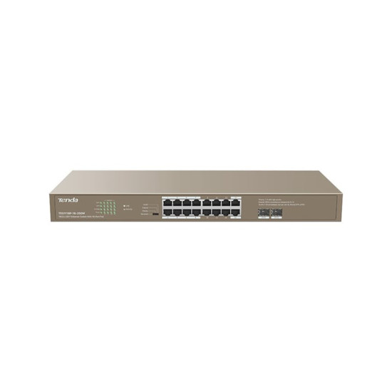 Tenda TEG1118P-16-250W commutateur réseau Non-géré Gigabit Ethernet (10/100/1000) Connexion Ethernet, supportant l'alimentation 