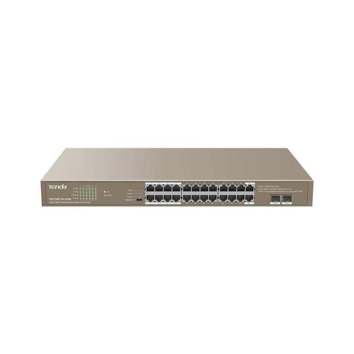 Tenda TEG1126P-24-410W commutateur réseau Non-géré Gigabit Ethernet (10/100/1000) Connexion Ethernet, supportant l'alimentation 