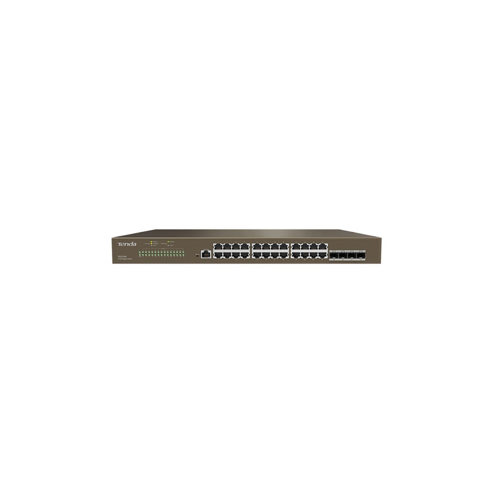 Tenda TEG3328F commutateur réseau Géré L2 Gigabit Ethernet (10/100/1000) 1U Marron - Neuf