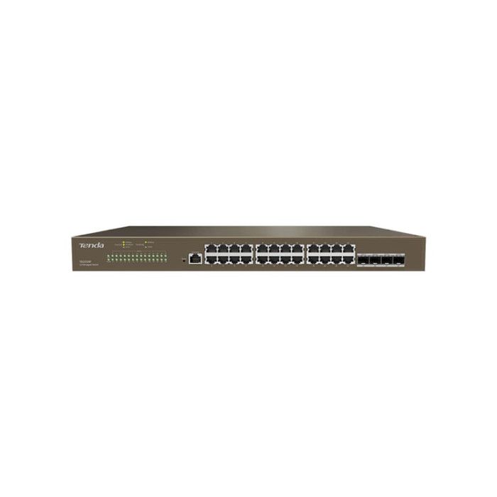 Tenda TEG3328F commutateur réseau Géré L2 Gigabit Ethernet (10/100/1000) 1U Marron - Neuf