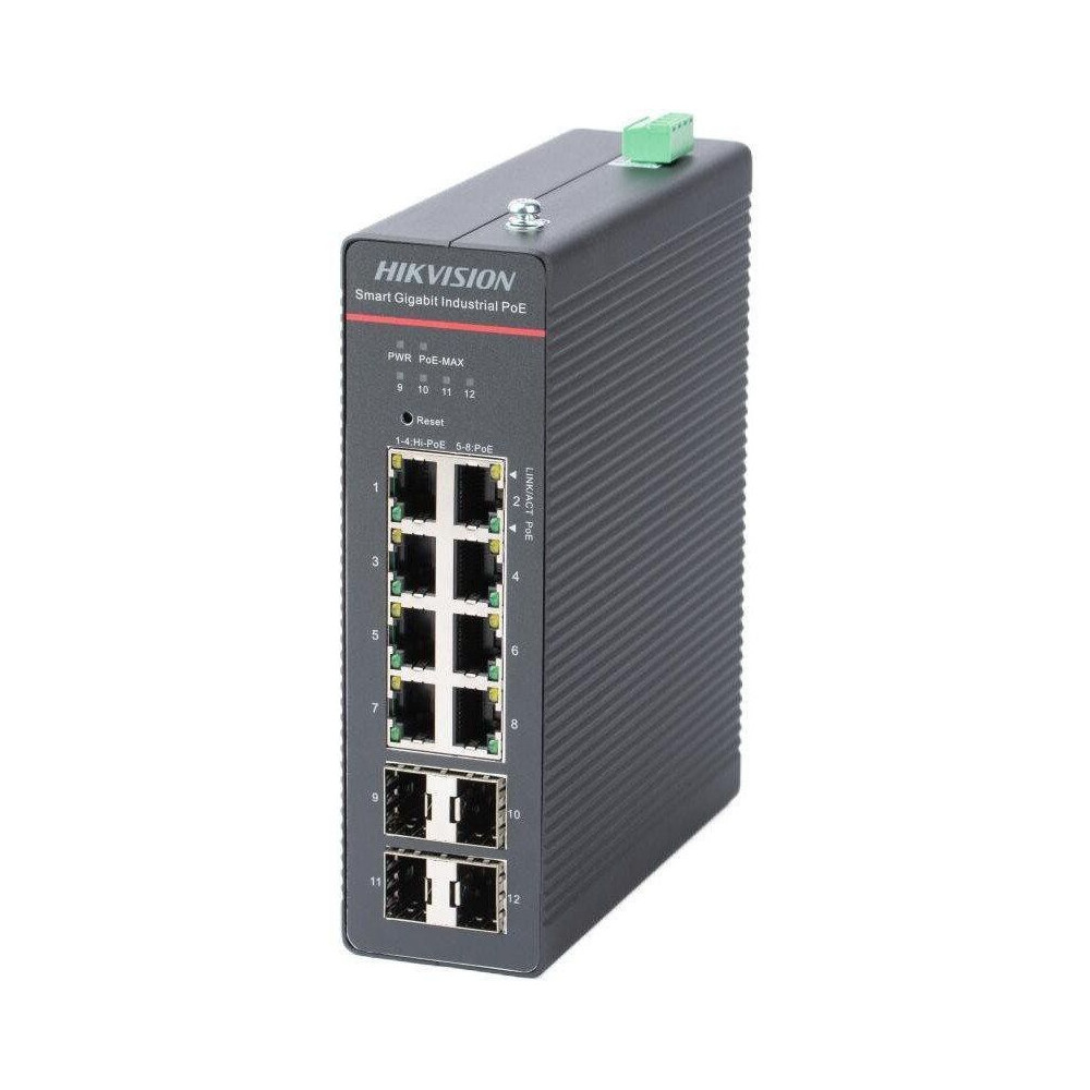 Hikvision Ds-3t1512hp-si-8p4f Switch Industriel Métallique