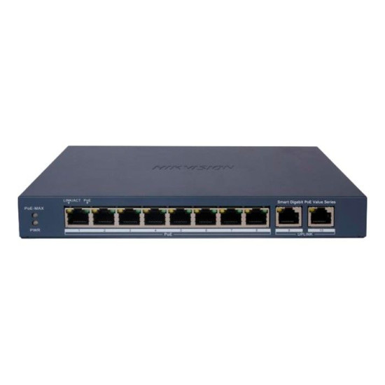 Switch Hikvision DS-3E1510P-EI/M(B) 8 Ports Gigabit PoE+ 802.3af/at + 2 Uplink