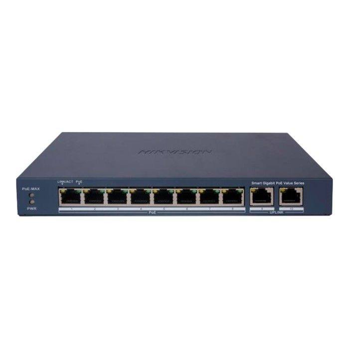 Switch Hikvision DS-3E1510P-EI/M(B) 8 Ports Gigabit PoE+ 802.3af/at + 2 Uplink