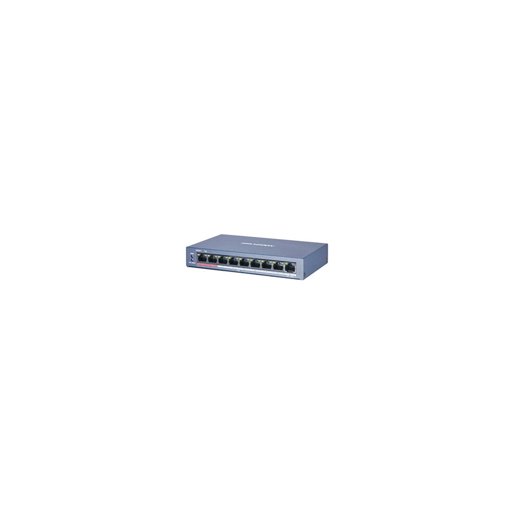 Value Series DS-3E0109P-E/M(B) - Commutateur - non géré - 8 x 10/100 (PoE) + 1 x 10/100 - de bureau - PoE (60 W)