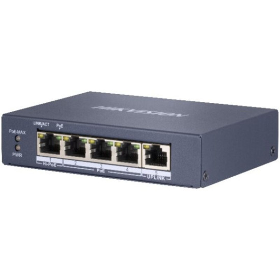 Przełącznik 4xpoe (1x Hipoe 60w), 1xuplink - Hikvision