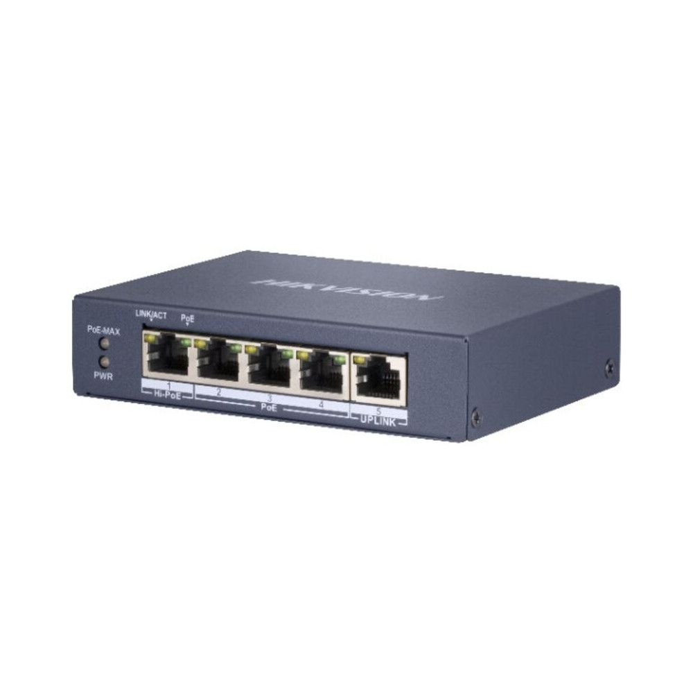 Przełącznik 4xpoe (1x Hipoe 60w), 1xuplink - Hikvision