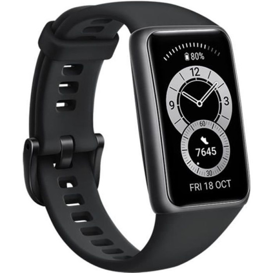 Bracelet connecté - HUAWEI - Band 6 - Écran AMOLED 147 - Autonomie 2 semaines - Noir