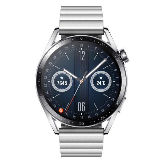 Huawei WATCH GT 3 3,63 cm (1.43 ) AMOLED 46 mm Numérique 466 x 466 pixels Écran tactile Acier inoxydable GPS (satellite) - Neuf