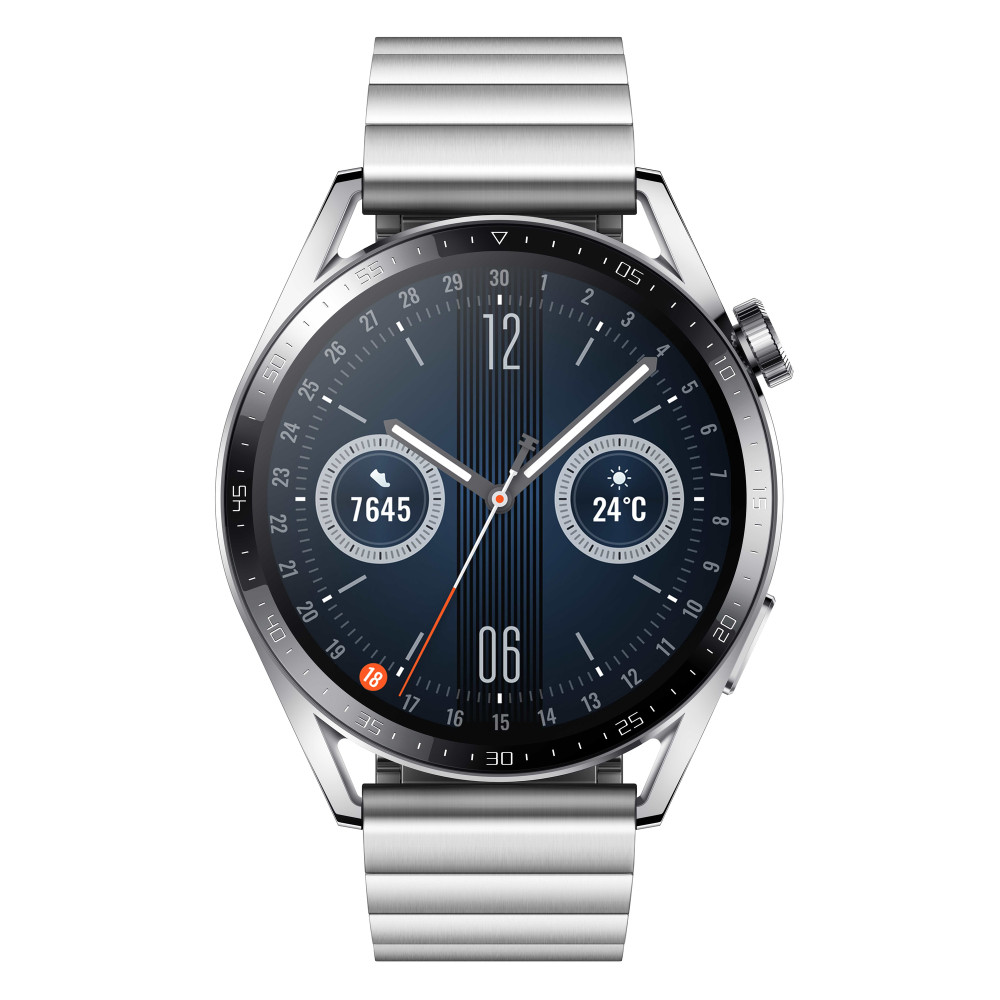 Huawei WATCH GT 3 3,63 cm (1.43 ) AMOLED 46 mm Numérique 466 x 466 pixels Écran tactile Acier inoxydable GPS (satellite) - Neuf