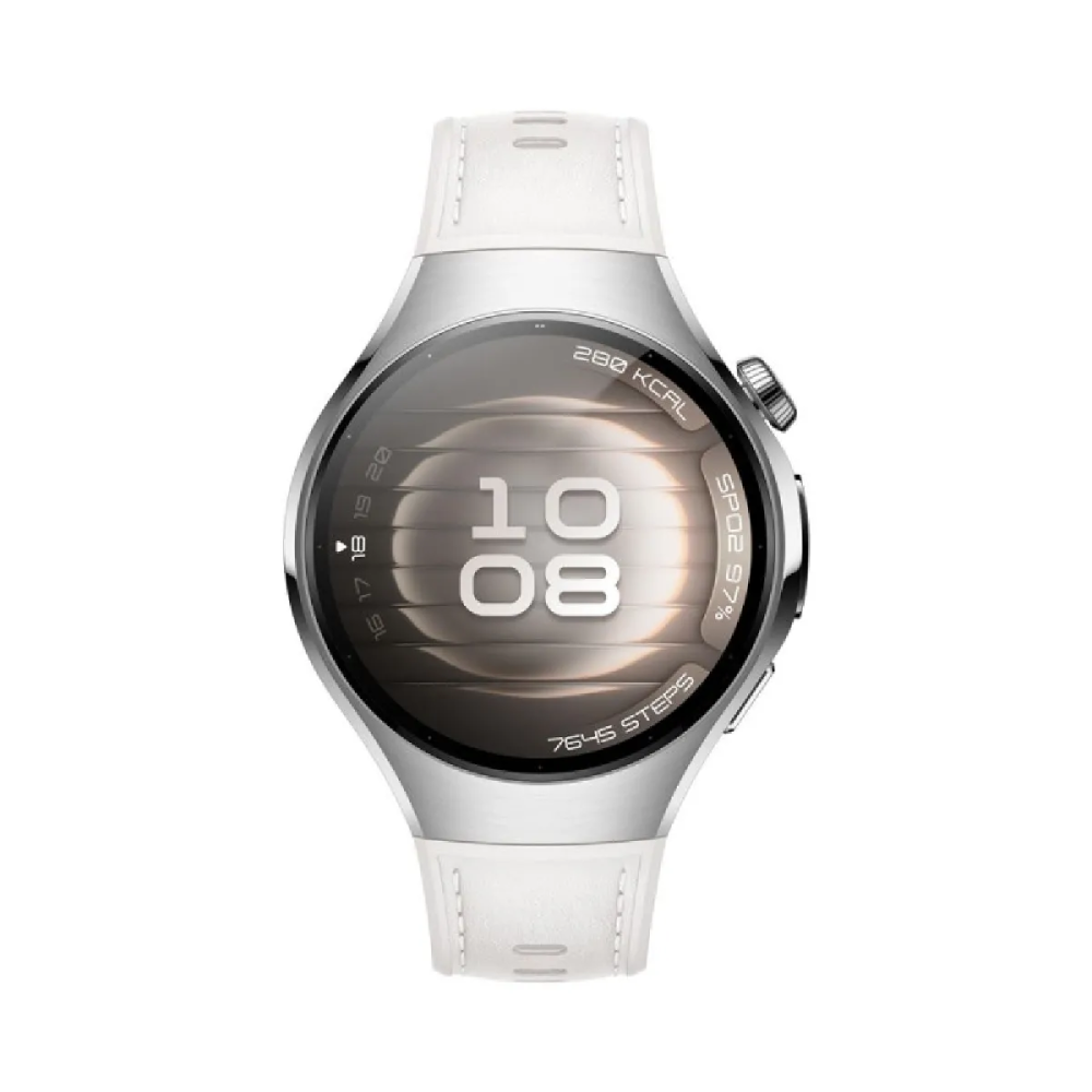 Montre connectée Huawei Watch 5 42 mm Bluetooth Gris avec bracelet en cuir Blanc