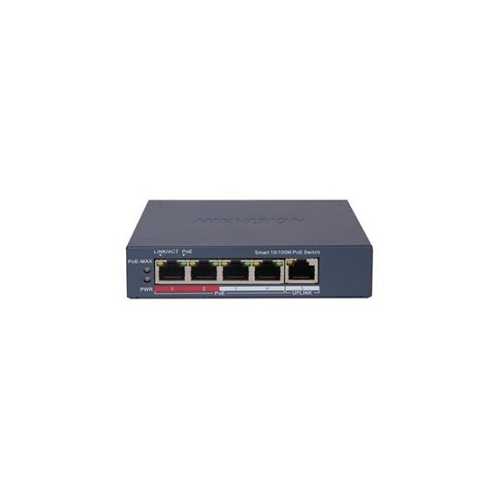 DS-3E1105P-EI - Commutateur - intelligent - 4 x 10/100 (4 PoE) + 1 x 10/100 - de bureau - High PoE / PoE+ (60 W)