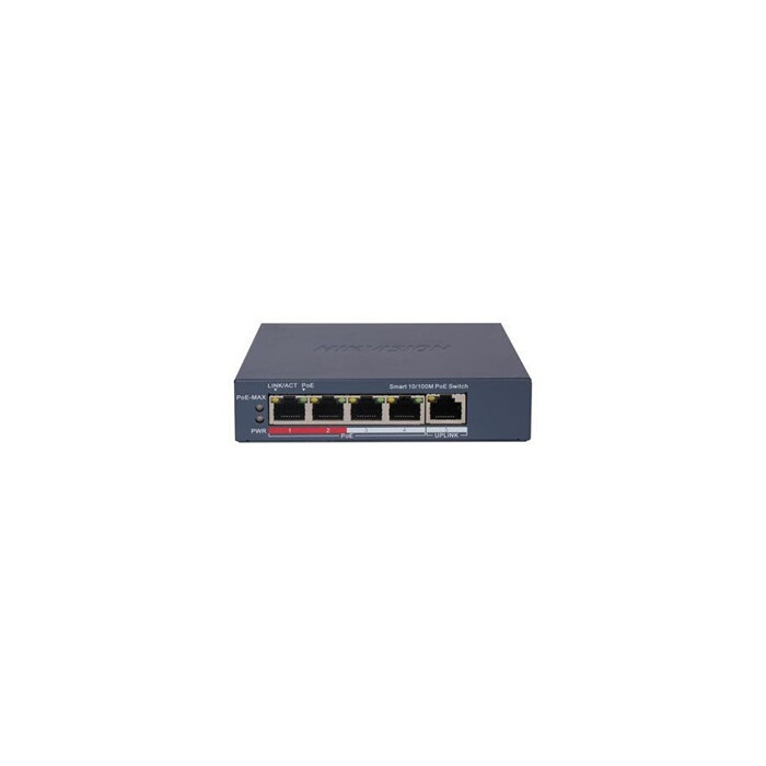 DS-3E1105P-EI - Commutateur - intelligent - 4 x 10/100 (4 PoE) + 1 x 10/100 - de bureau - High PoE / PoE+ (60 W)