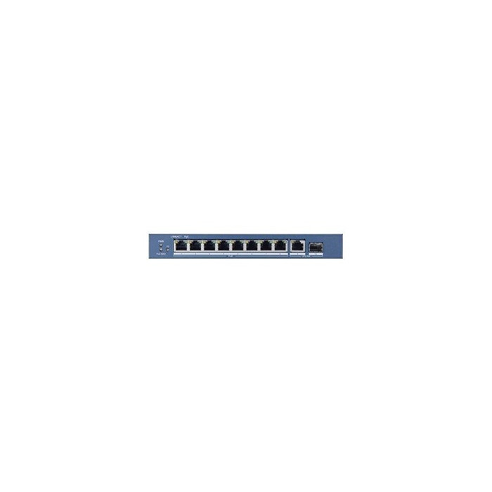 DS-3E0510P-E - Commutateur - non géré - 8 x 10/100/1000 (PoE+) + 1 x 10/100/1000 + 1 x Gigabit SFP - de bureau - PoE+ (110 W) - 