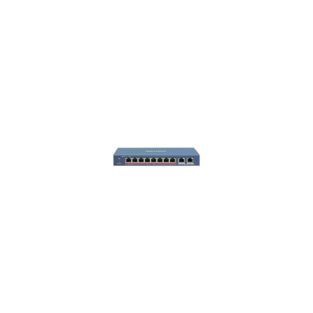 DS-3E0310HP-E - Commutateur - non géré - 7 x 10/100 (High PoE) + 1 x 10/100 (PoE+) + 2 x 10/100/1000 (liaison montante) - de bur