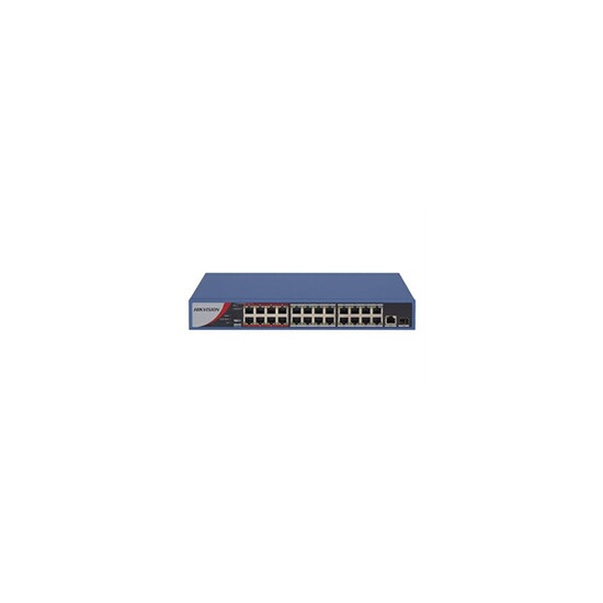 Value Series DS-3E0326P-E/M(B) - Commutateur - non géré - 24 x 10/100 (PoE) + 1 x 10/100/1000 + 1 x Gigabit SFP - de bureau - Po