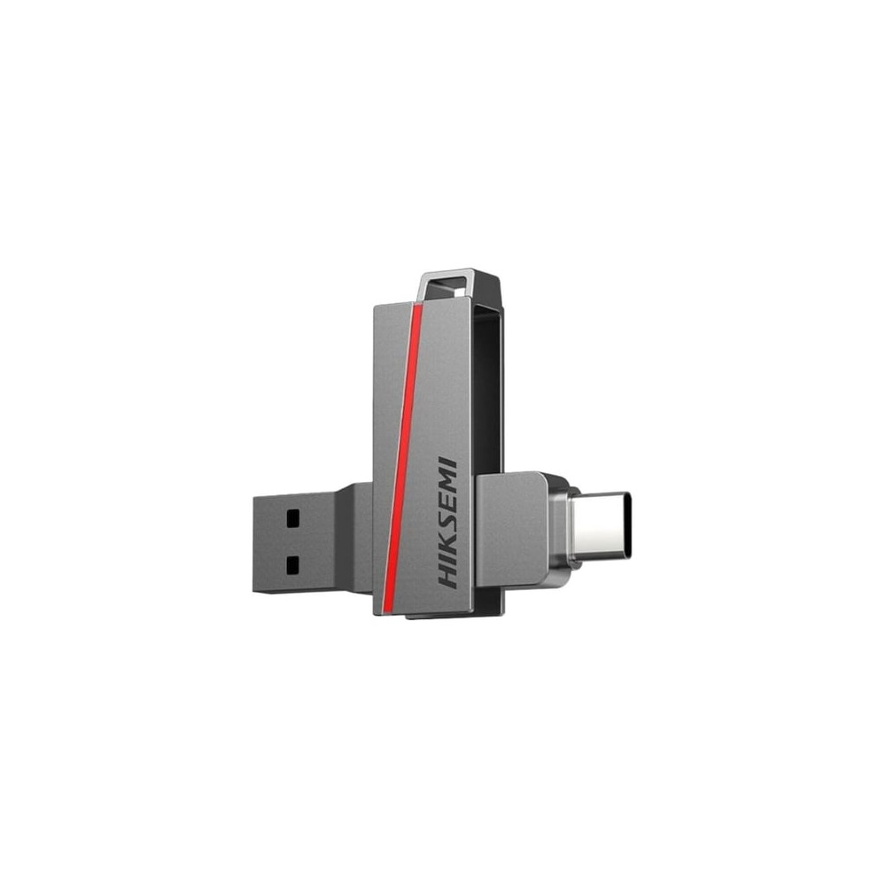 CLE USB HIKSEMI 128 GB Série E307C U3  Dual USB 3.2 et USB Type C Coloris Grey - Neuf