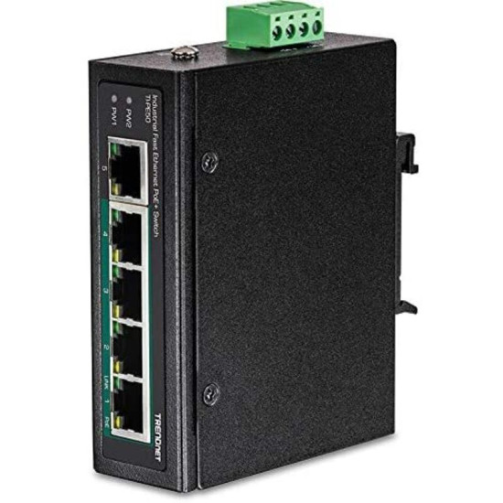 TRENDnet 5-Port IND.Fast ETH POE+ Switch DIN-Rail