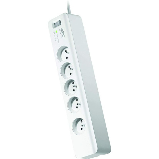Bloc parafoudre 5 prises 2P+T (2300W) - blanc - Schneider