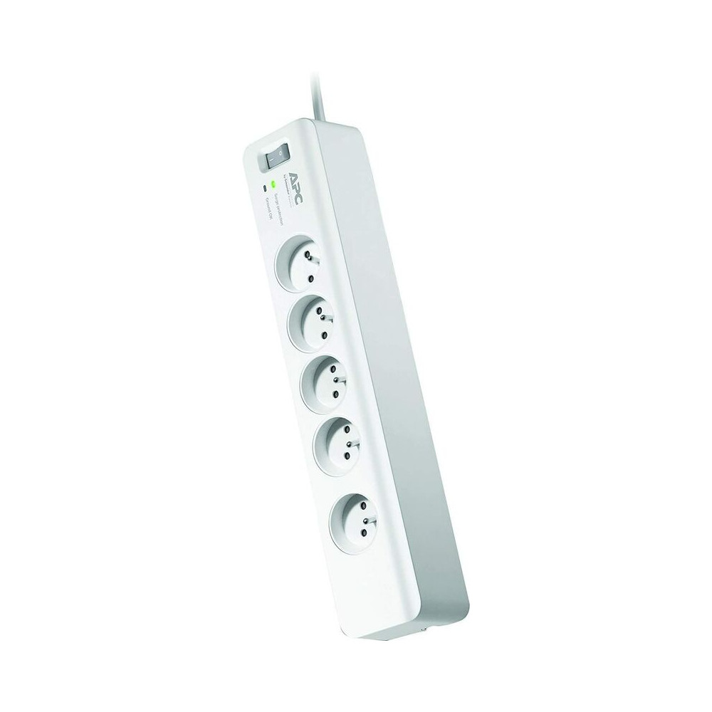 Bloc parafoudre 5 prises 2P+T (2300W) - blanc - Schneider