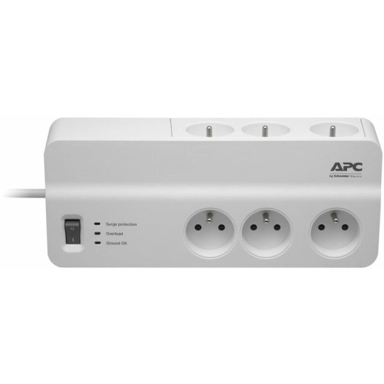 APC - Bloc parafoudre 6 prises 2P+T (2300W) - blanc - Schneider
