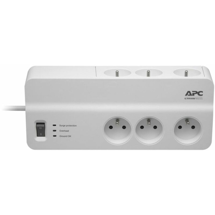 APC - Bloc parafoudre 6 prises 2P+T (2300W) - blanc - Schneider