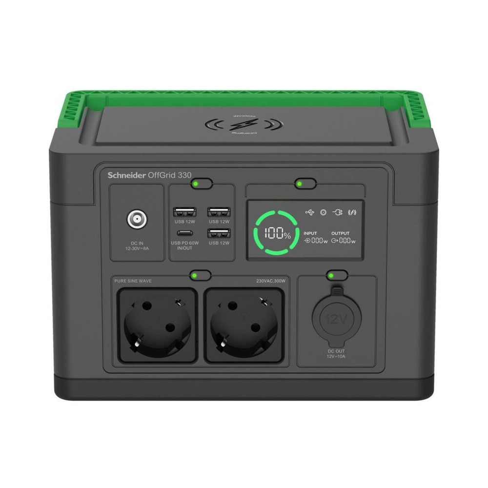 APC Schneider OffGrid Portable Power Station 332Wh Noir Vert