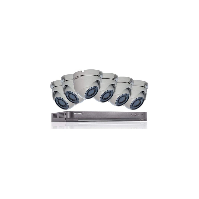 5MP SYSTEME DE SECURITE CCTV 4K DVR 8CH H.265 + HIK 5 MP 2,8MM 6X CAMERAS EXTERIEURES KIT DE VISION NOCTURNE COMMERCE DS-7208HUH