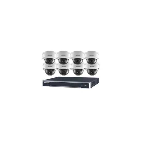 8MP SYSTEM 8CH Channel NVR IP POE 8X 8 MP MEGAPIXEL CCTV 2.8MM DOME Kit de caméra réseau - Intérieur et extérieur - VISION NOCTU