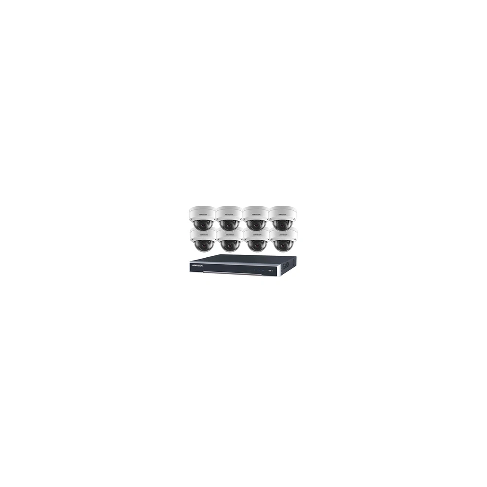 8MP SYSTEM 8CH Channel NVR IP POE 8X 8 MP MEGAPIXEL CCTV 2.8MM DOME Kit de caméra réseau - Intérieur et extérieur - VISION NOCTU