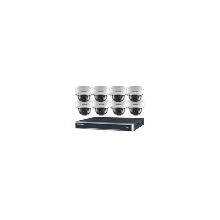 8MP SYSTEM 8CH Channel NVR IP POE 8X 8 MP MEGAPIXEL CCTV 2.8MM DOME Kit de caméra réseau - Intérieur et extérieur - VISION NOCTU