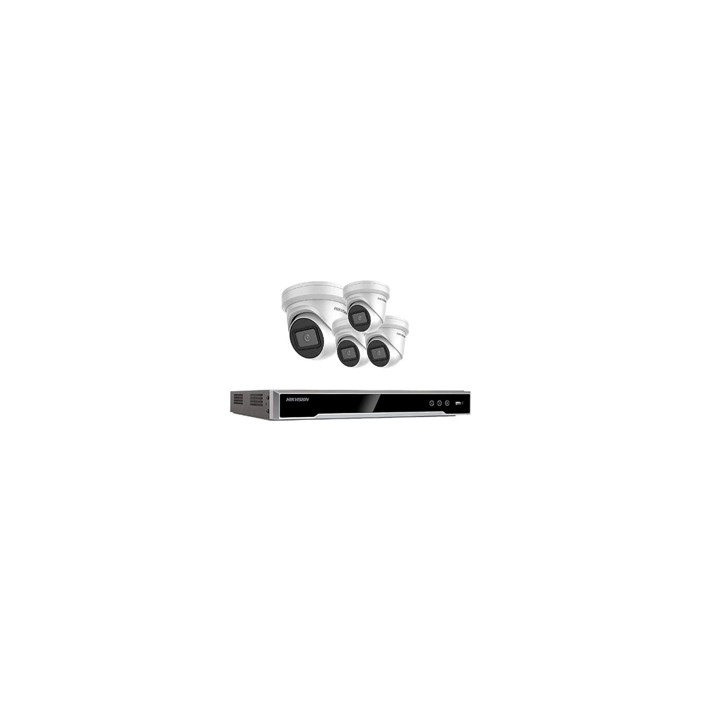 Système de vidéosurveillance IP-POE 8 MP 8CH 4K UHD NVR Audio MIC Couleur 4x Dôme Caméra 4MP (HDD 2 To pré-installé)