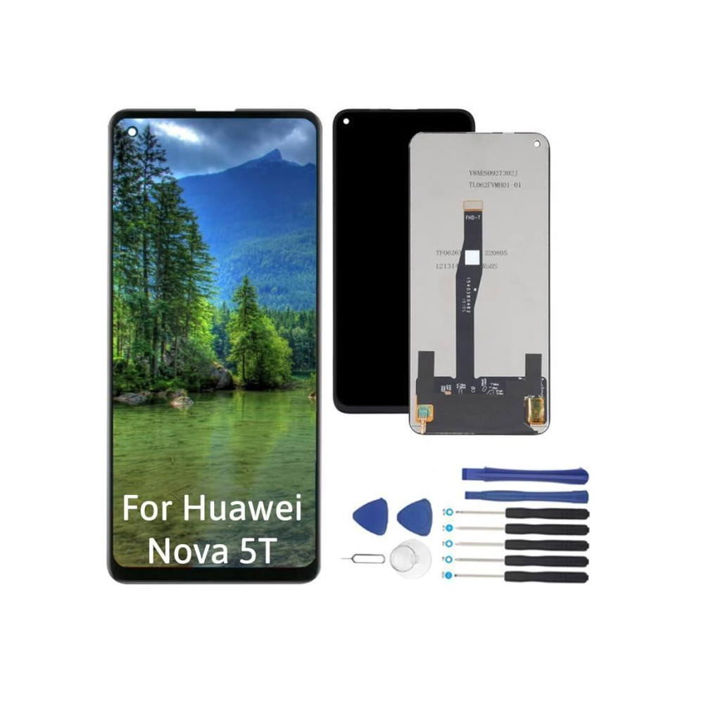 Écran LCD - HUAWEI - Nova 5T YAL-L21 YAL-L61 - Noir - Taille 6.26 - Kit outils