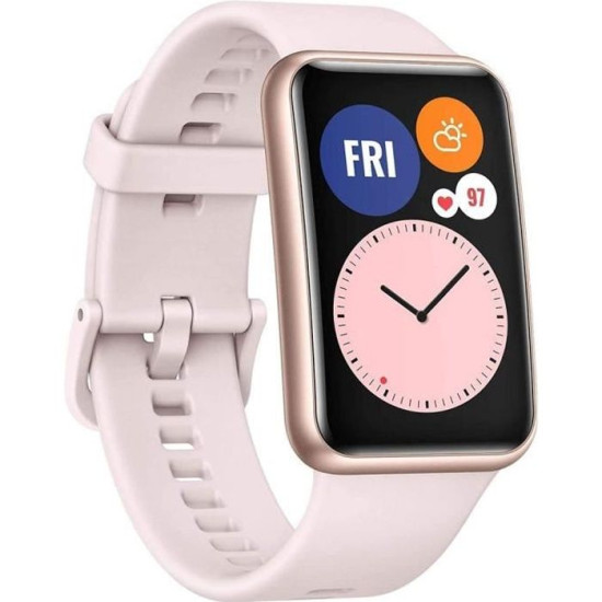 HUAWEI WATCH FIT Rose Montre Connectée écran AMOLED de 1.64 10 Jours Dautonomie 96 Modes Dentraînement 5ATM GPS Intégré SpO2