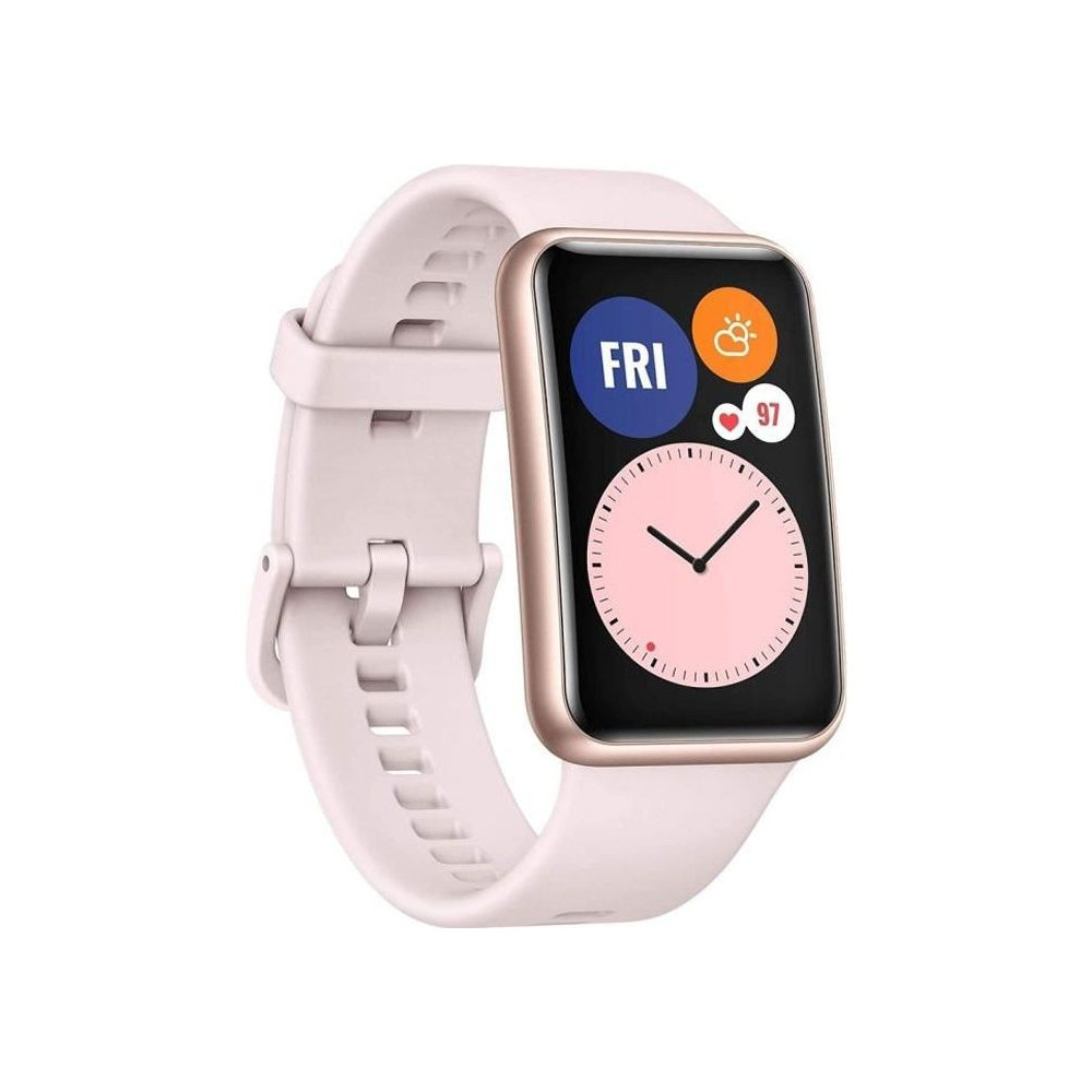 HUAWEI WATCH FIT Rose Montre Connectée écran AMOLED de 1.64 10 Jours Dautonomie 96 Modes Dentraînement 5ATM GPS Intégré SpO2