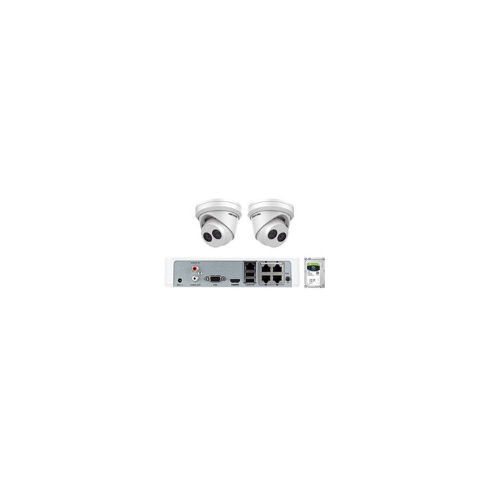 . Kit de surveillance par caméra IP Full HD 6 mégapixels 2 * IP Turret Cameras 6MP AcuSense Fixed 2.8mm