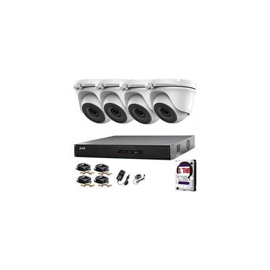 4CH Kit CCTV DVR - 4X 2.0MP Full HD 1080P - Blanc