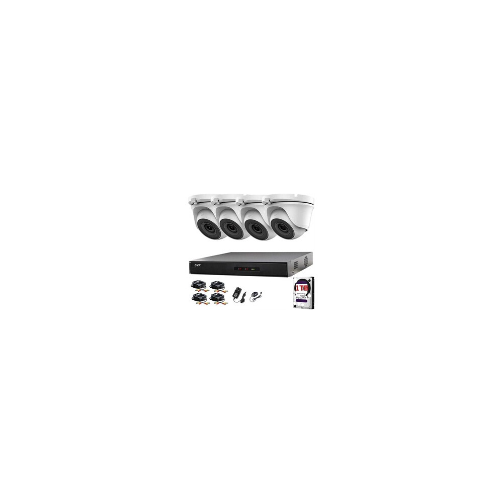 4CH Kit CCTV DVR - 4X 2.0MP Full HD 1080P - Blanc