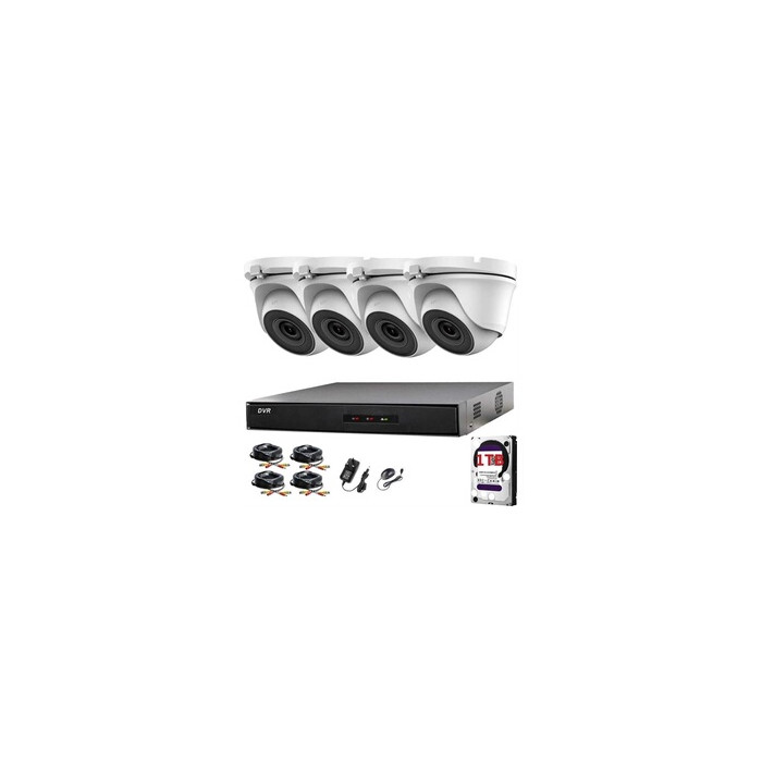 4CH Kit CCTV DVR - 4X 2.0MP Full HD 1080P - Blanc