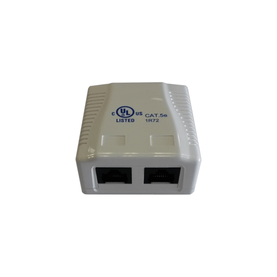 Prise monobloc 2 RJ45 U/UTP Cat 5e