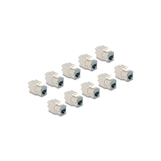 Pack de 10 embases CAT6A sans outils grises