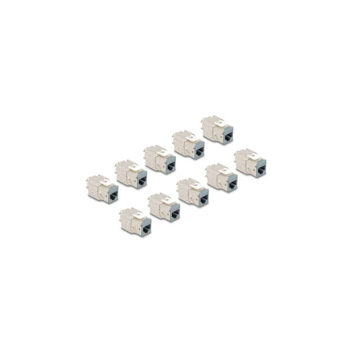 Pack de 10 embases CAT6A sans outils grises