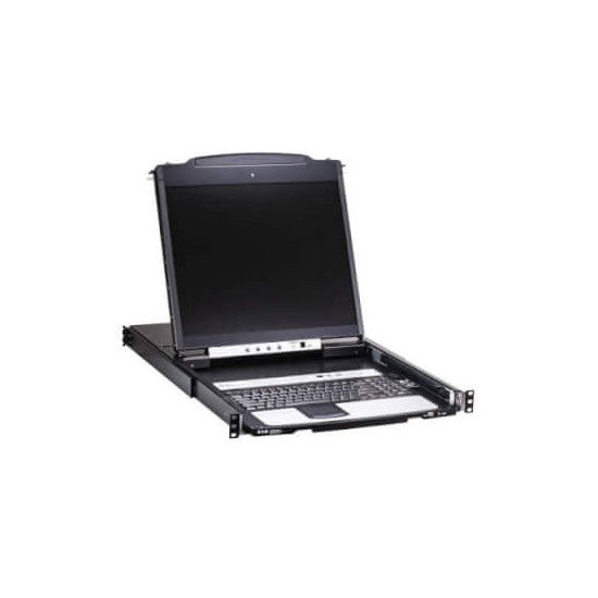 Console KVM rackable 1U sur IP Cat 5e + écran 19''
