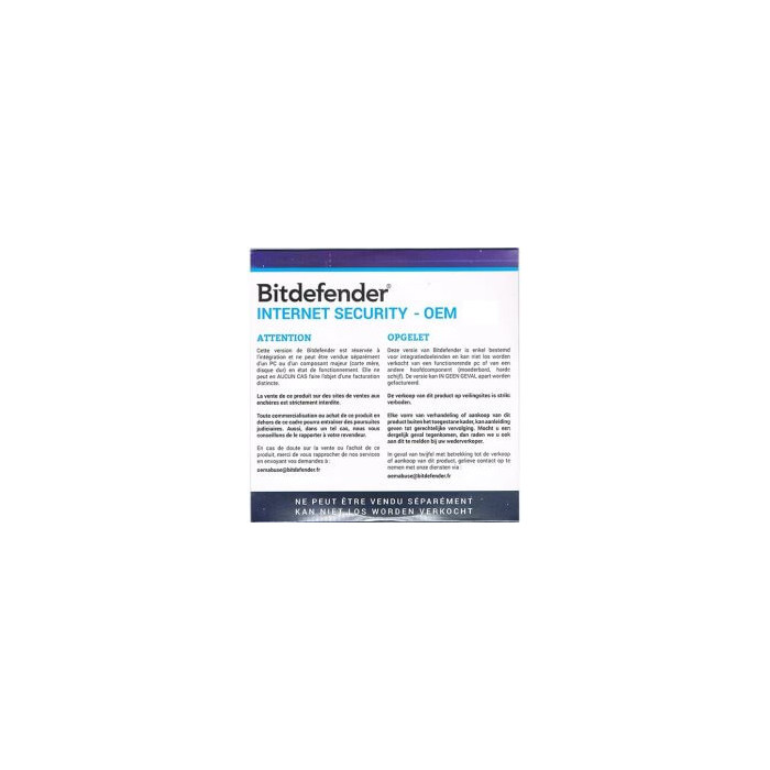 Bitdefender Internet Security OEM 1 an 1 PC