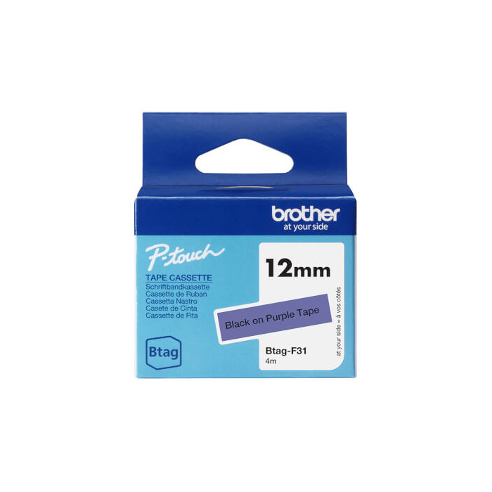 Ruban Btag non-laminé 12mm Noir/Violet