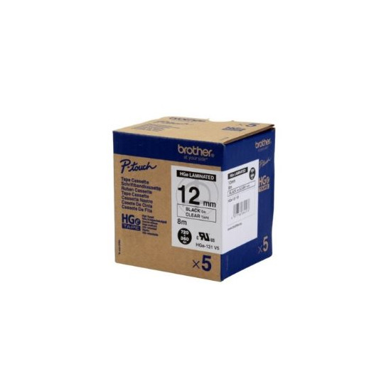 Rubans HG HIGH GRADE laminé 12mm Noir/Transparent