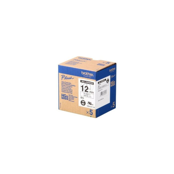 Rubans HG HIGH GRADE laminé 12mm Noir/Blanc