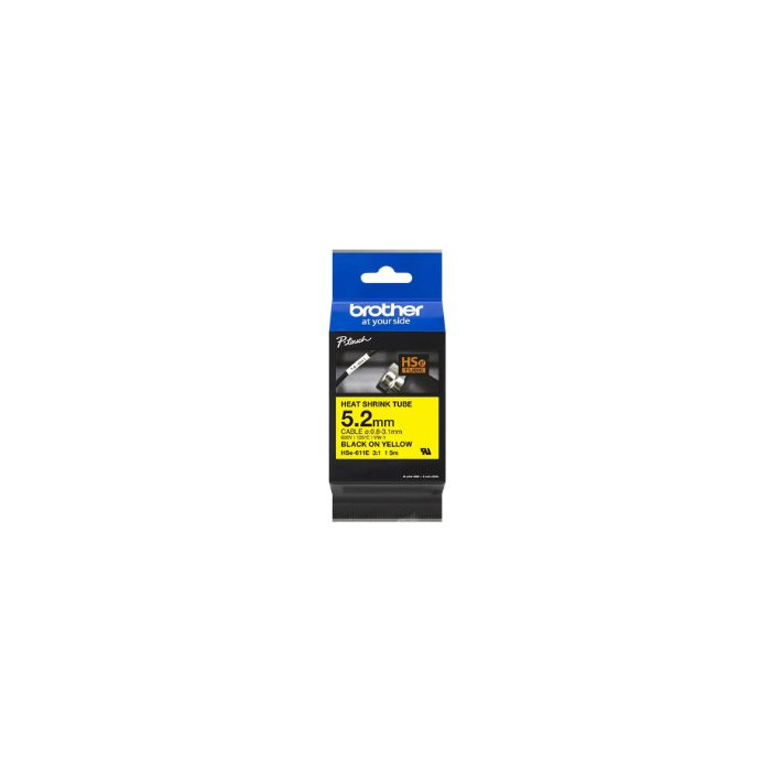 Rubans thermo rétractable, 5.2mm-1.5m Noir/Jaune