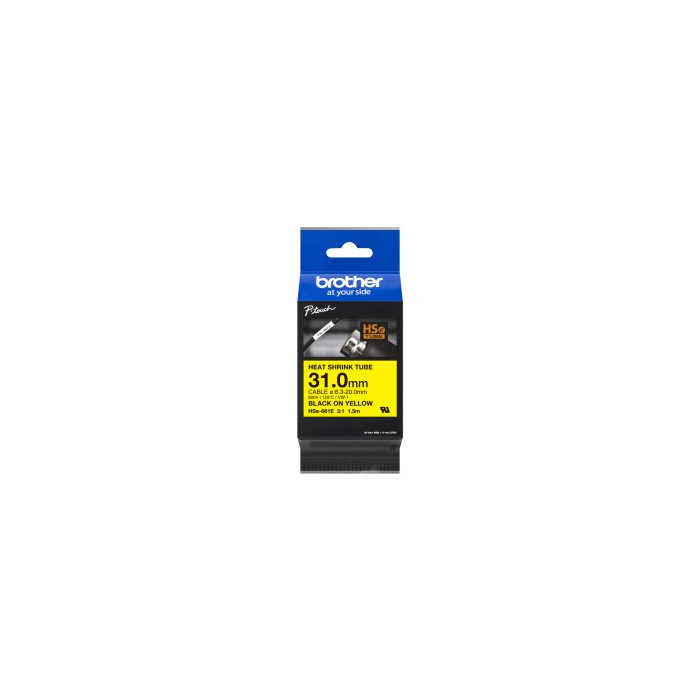 Rubans thermo rétractable, 31mm-1.5m Noir/Jaune