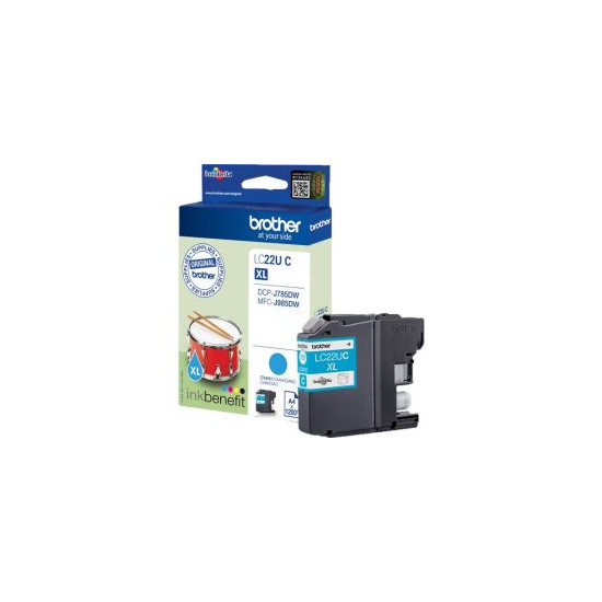 Cartouche d'encre cyan blister LC22UCBP